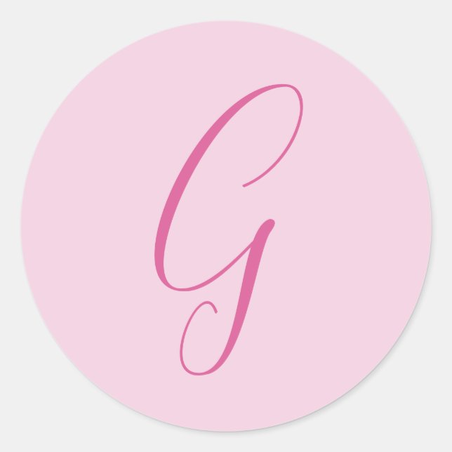 Adesivo Initial Letter Monogram Light Pink Plain Chic (Frente)