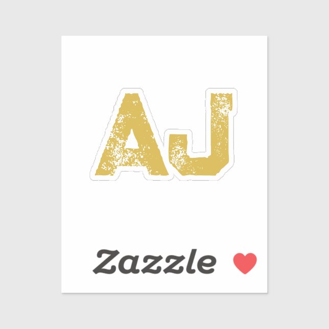Adesivo Initial Letters Monogram Gold Color Plain Simple (Folha)