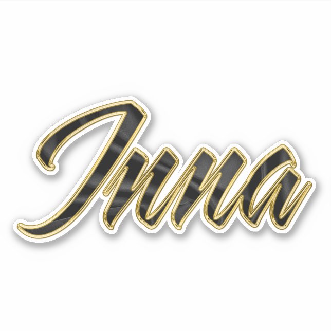Adesivo Inna black gold Lettering Aufkleber Sticker (Frente)