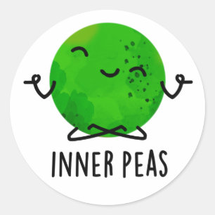 Adesivo Inner Peas Cute Meditando Pun Pea