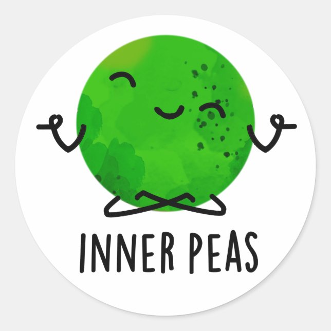 Adesivo Inner Peas Engraçado Meditando Pea Pun (Frente)