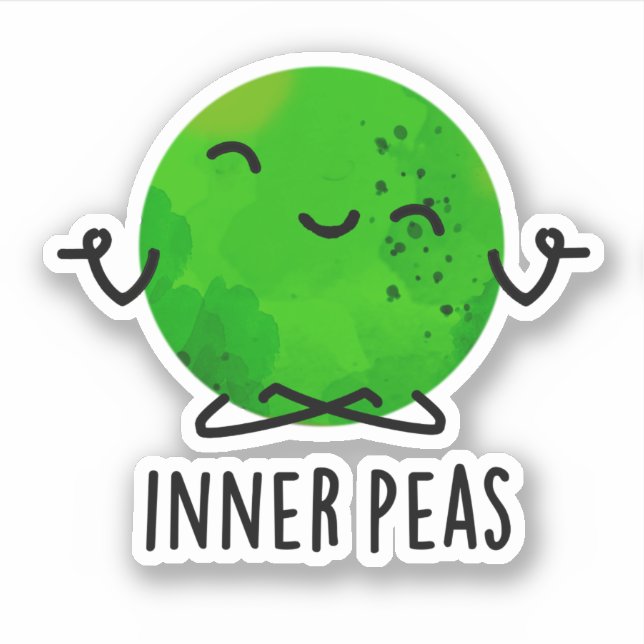 Adesivo Inner Peas Engraçado Meditando Pea Pun (Frente)