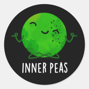 Adesivo Inner Peas Funny Meditando Pea Pun Dark BG