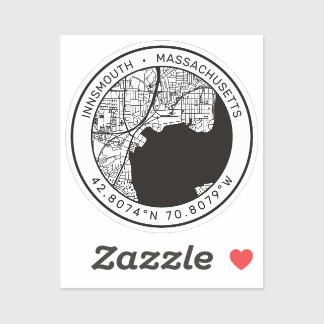 Adesivo Innsmouth City Map Lovecraft (Folha)