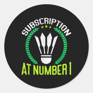 Adesivo Inscrição no Número 1 Badminton Divertido