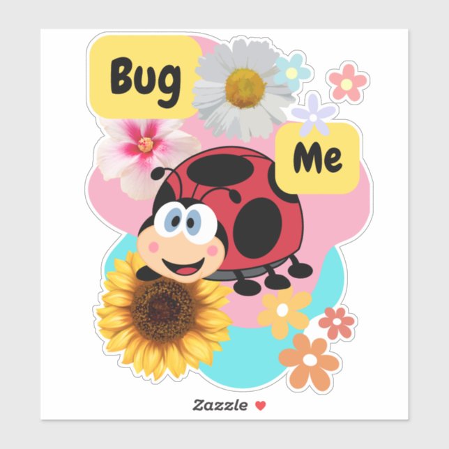 Adesivo Inseto-me: Ladybug (Folha)