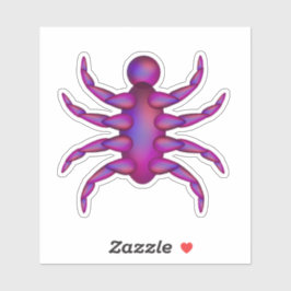 Adesivo Inseto roxo de oito patas