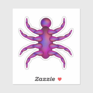 Adesivo Inseto roxo de oito patas