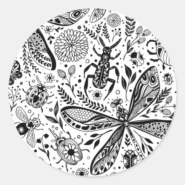 Adesivo Insetos de porta em azul escuro (Frente)