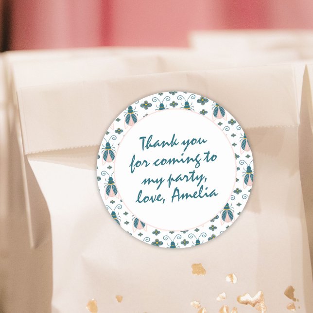 Adesivo Insetos Rosa Pastel Flor Rapariga Aniversário Obri (Criador carregado)