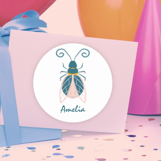 Adesivo Insetos Rosa Pastel Nome da Rapariga (Criador carregado)