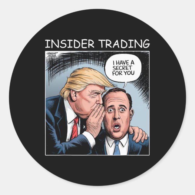Adesivo Insider Trading Trump - Engraçado  (Frente)
