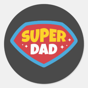 Adesivo Insígnia de Super-Herói Retro Super Pai