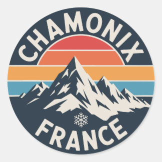 Adesivo Insígnia Retro da Montanha Chamonix França