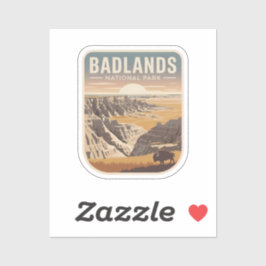 Adesivo Insígnia Retro do Parque Nacional Badlands