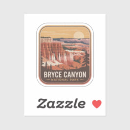 Adesivo Insígnia Retro do Parque Nacional Bryce Canyon