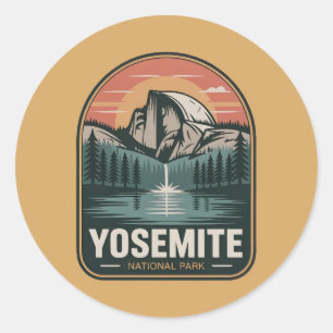 Adesivo Insígnia Retro do Parque Nacional de Yosemite