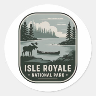 Adesivo Insígnia Vintage do Parque Nacional Isle Royale