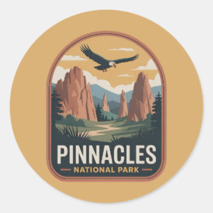 Adesivo Insígnia Vintage do Parque Nacional Pinnacles