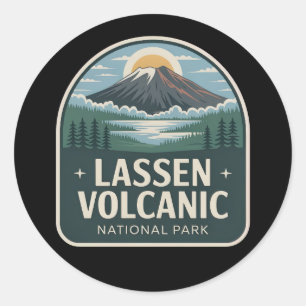 Adesivo Insígnia Vintage do Parque Nacional Vulcânico Lass