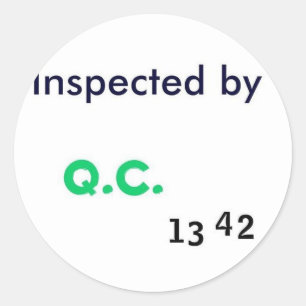 Adesivo Inspecionado pelo controle da qualidade