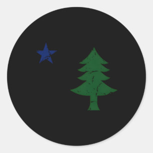 Adesivo Inspirado 1901 Antigo Estado do Maine Bandeira Est