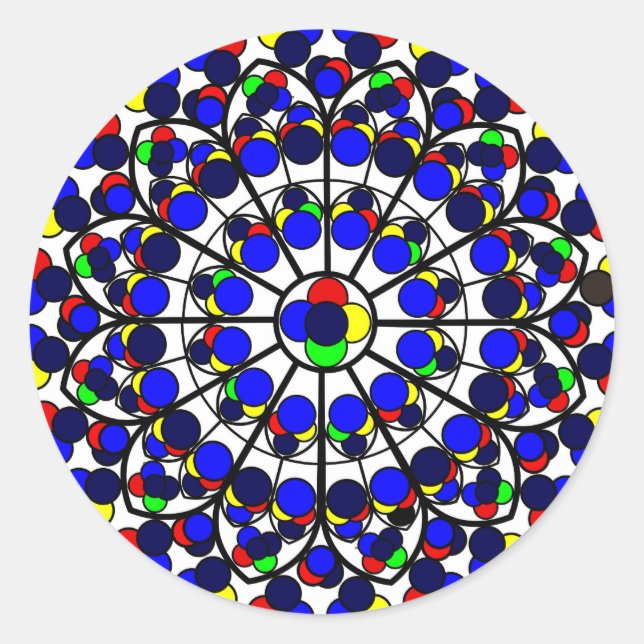 Adesivo Inspirado pela Rosa sul, Notre-Dame de Paris (Frente)