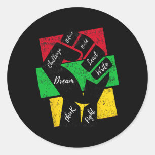 Adesivo Inspirador Líderes Pretos, Punho Preto na Mão de A