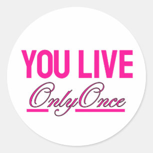 Adesivo Inspirador YOLO - Decalque YOLO Rosa