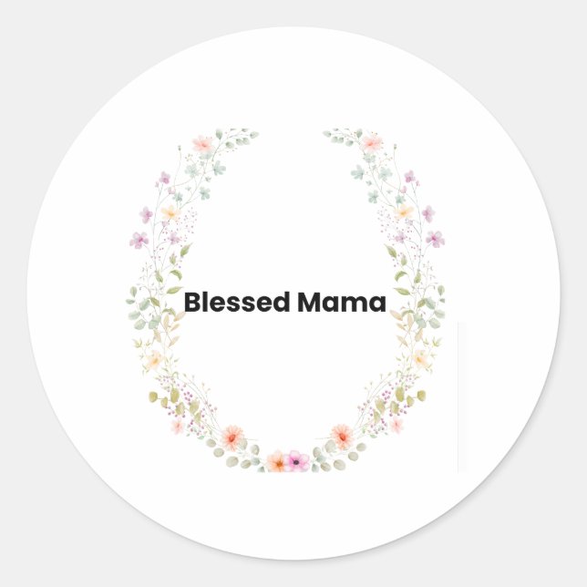Adesivo Inspirational Floral Mãe Abencoada (Frente)