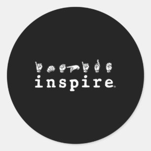 Adesivo inspire a marca do Sinal Americano ASL no Surdo Aw