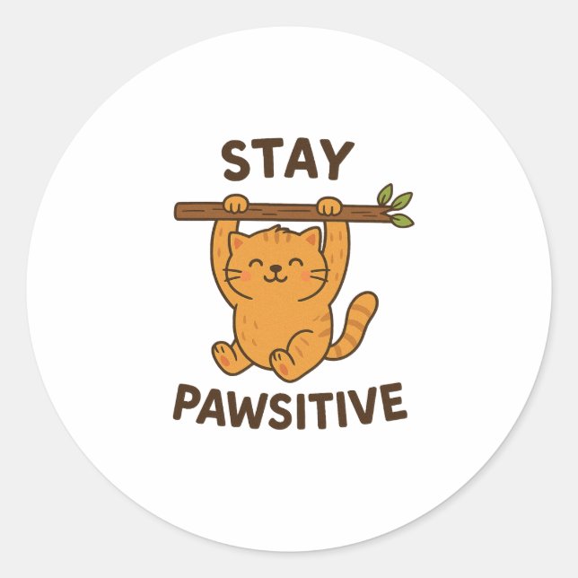 Adesivo  Inspiring "Stay pawsitive" Quote Print (Frente)