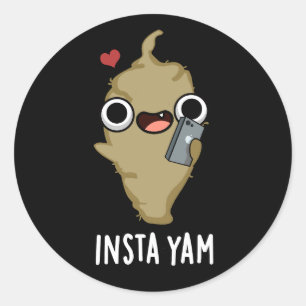 Adesivo Insta-yam Funny Social Media Veggie Pun Dark BG