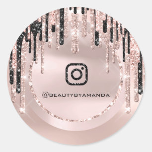 Adesivo Instagra Logotipo Makeup Artist Drives Rosa Glitte