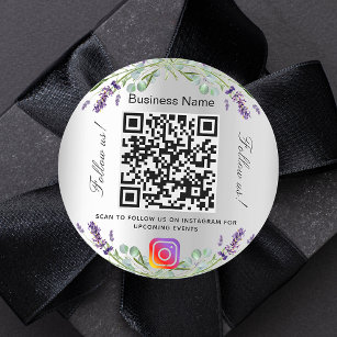 Adesivo instagram de código qr do floral floral lavanda pr
