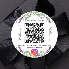 Adesivo instagram de código qr para negócios florais viole