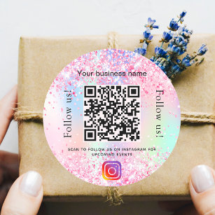 Adesivo Instagram Instagram um salão de negócios roxo, cor