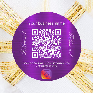 Adesivo Instagrama de código qr de negócio roxo