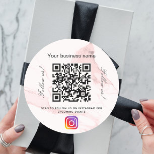 Adesivo Instagrar código qr para mármore cor-de-rosa embeb