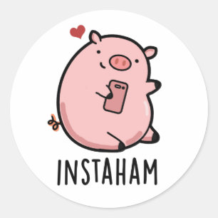 Adesivo Instaham Cute Social Media Pig Pun