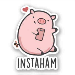 Adesivo Instaham Funny Social Media Pig Pun
