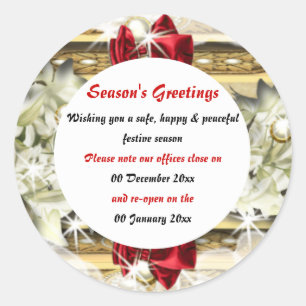 Adesivo Instalações de escritórios de Natal fechadas de vo