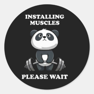 Adesivo Instale Músculos, Por Favor, Aguarde Corpo De Pand