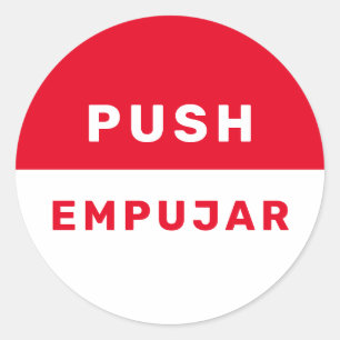 Adesivo Instrução de Segurança em Inglês Espanhol Vermelho