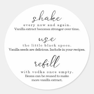 Adesivo Instruções de Extrato de Vanilla Homemade