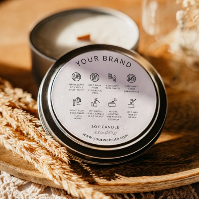 Adesivo Instruções para o cuidado com a vela do rótulo de  (Criador carregado)