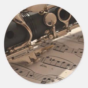 Adesivo Instrumento musical Clarinet com notação