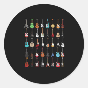 Adesivo Instrumento Musical de Violão Rock and Roll