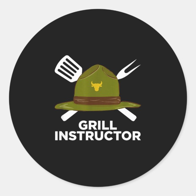 Adesivo Instrutor de churrasco engraçado pitmaster de chur (Frente)