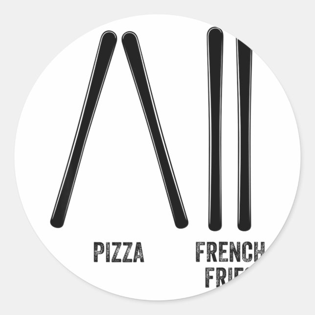 Adesivo Instrutor de esqui pizza &amp; batata frita como f (Frente)